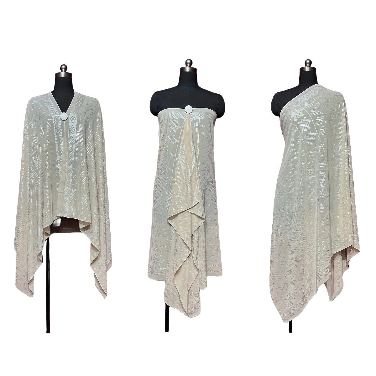 Ophelia Metallic Chiffon Shawl