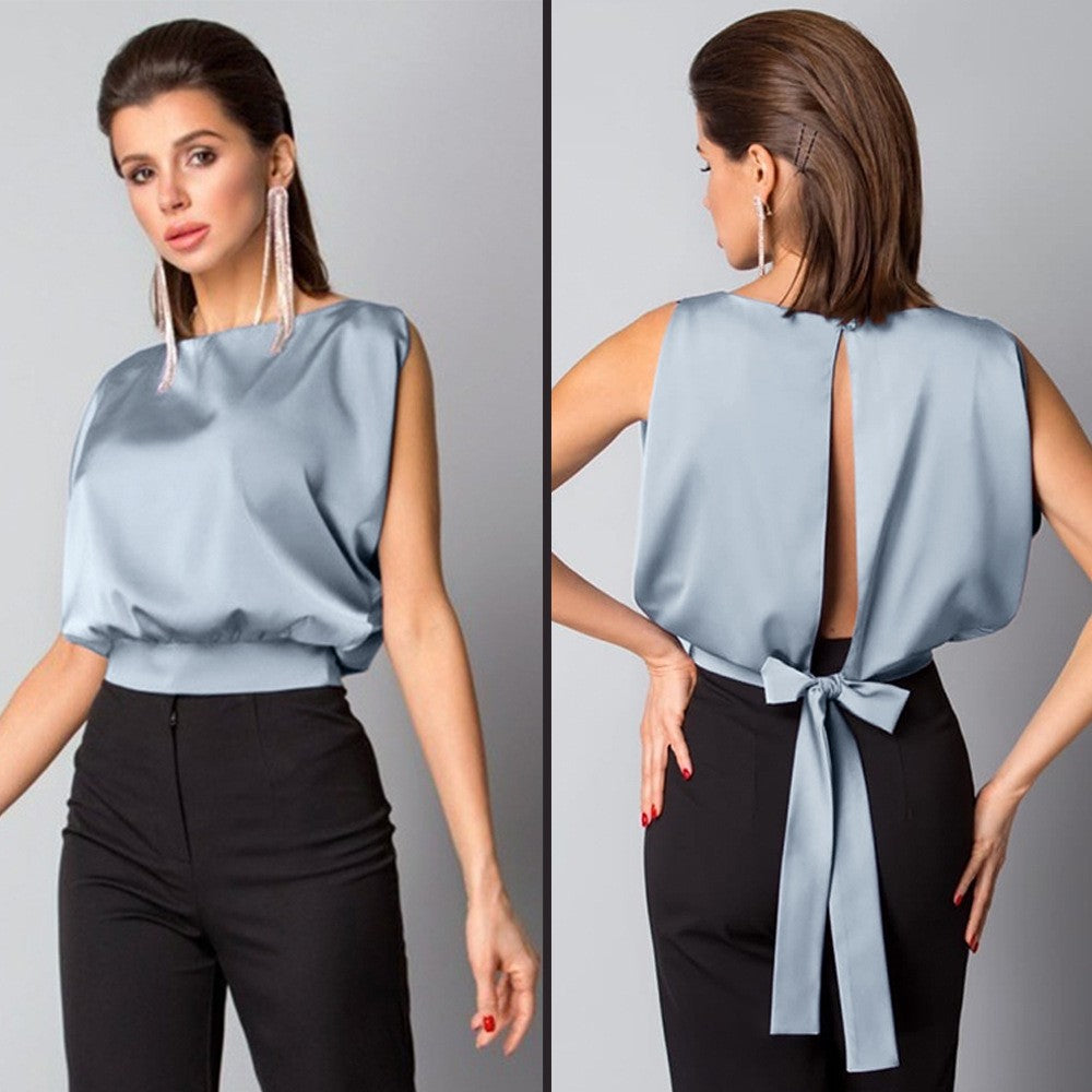 Althea Satin Tie-Back Top