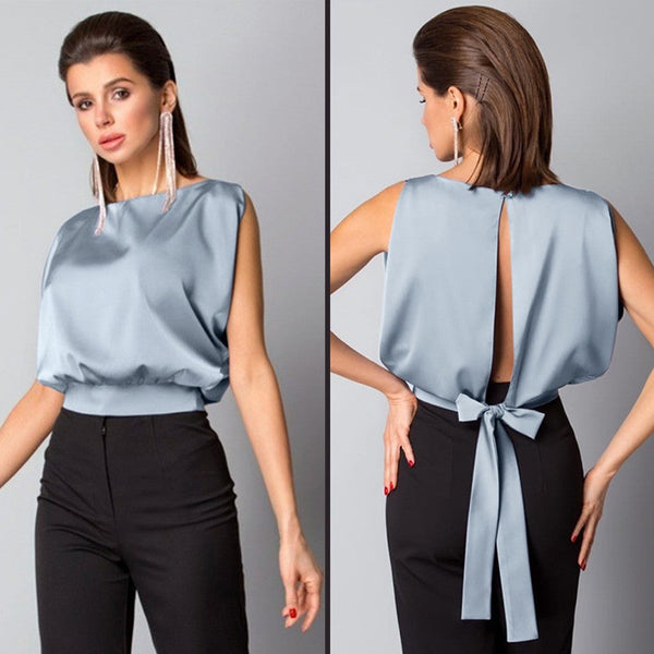 Althea Satin Tie-Back Top