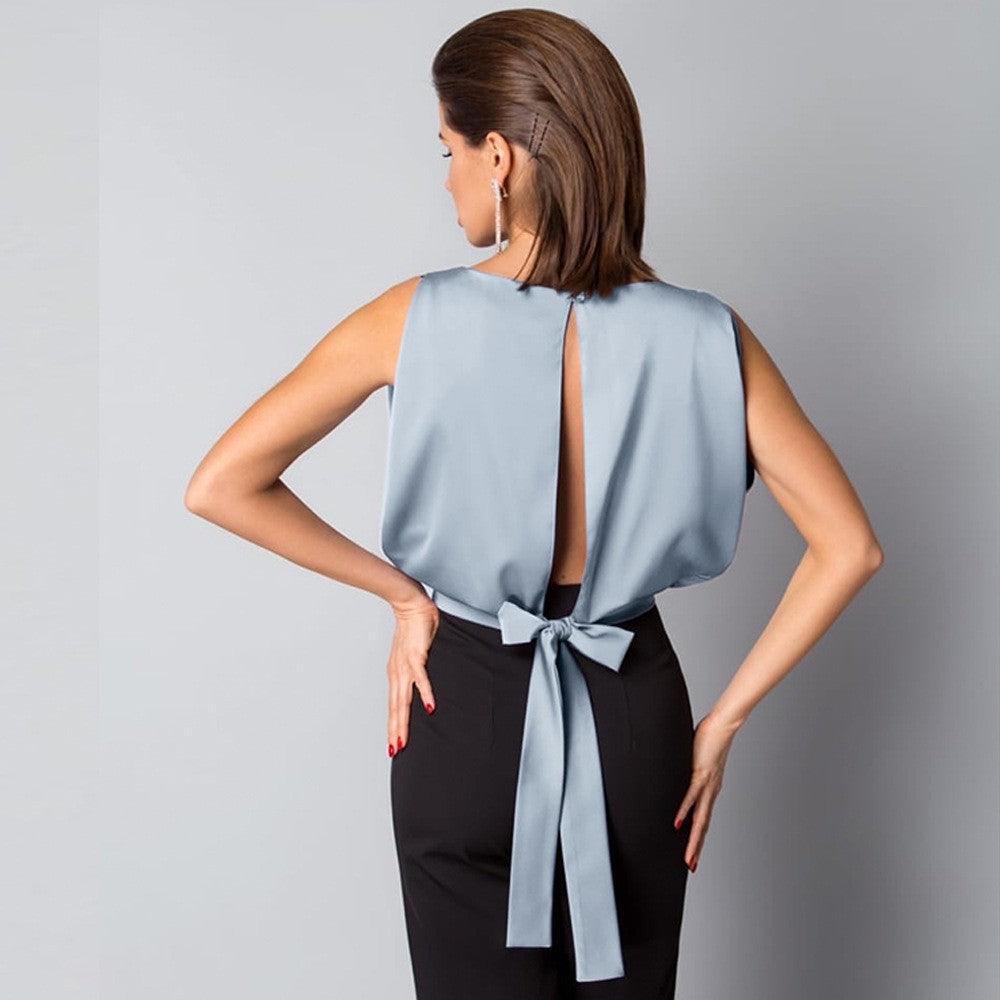 Althea Satin Tie-Back Top