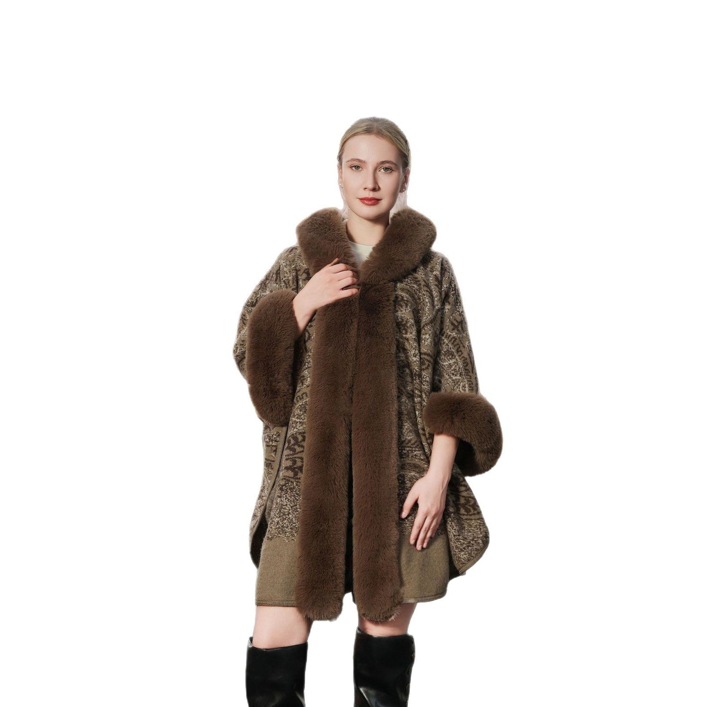 Aurelia Knitted Fur Shawl