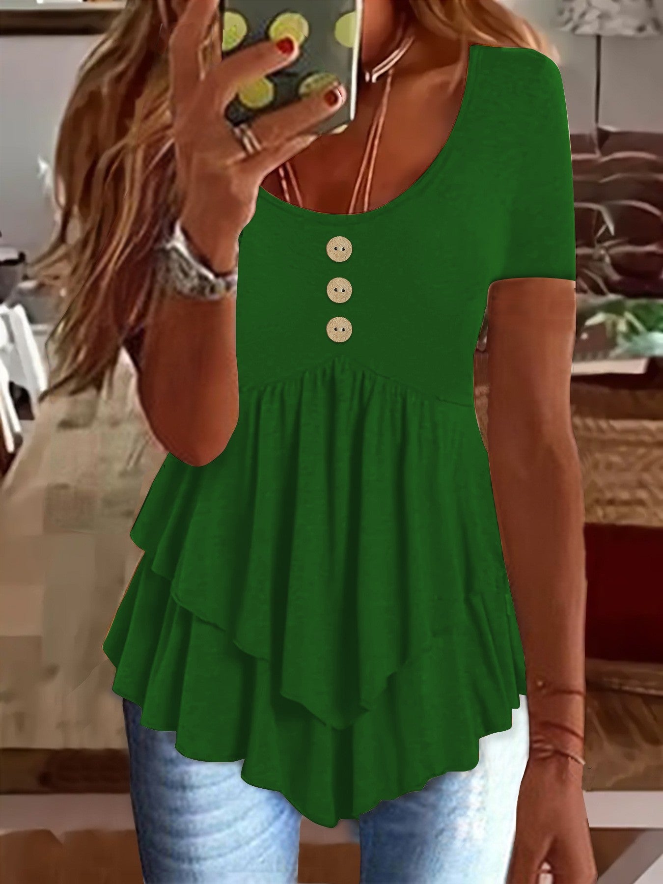 Elara Buttoned Casual Tee