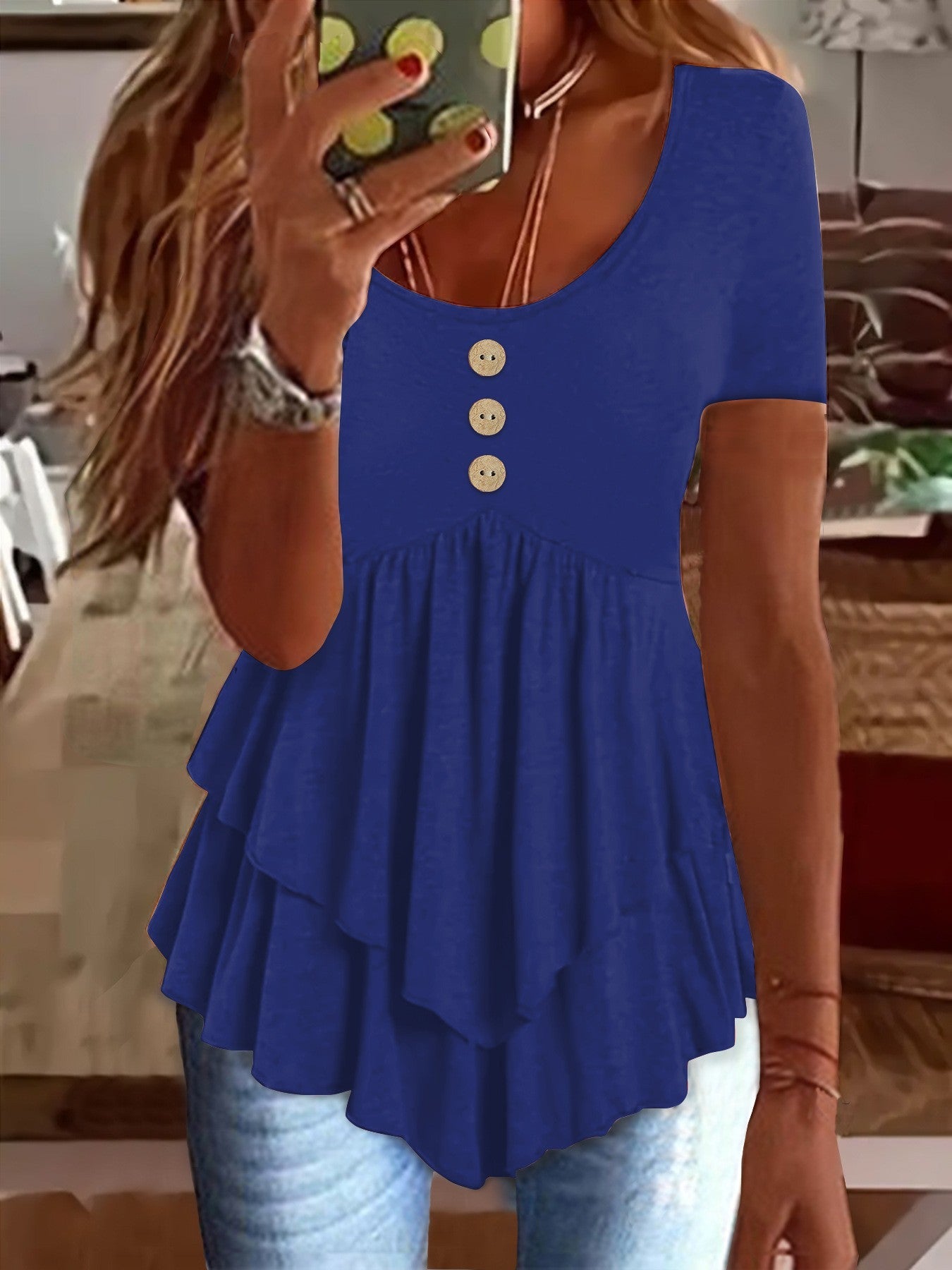 Elara Buttoned Casual Tee