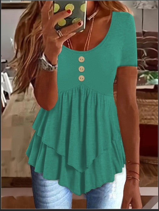 Elara Buttoned Casual Tee