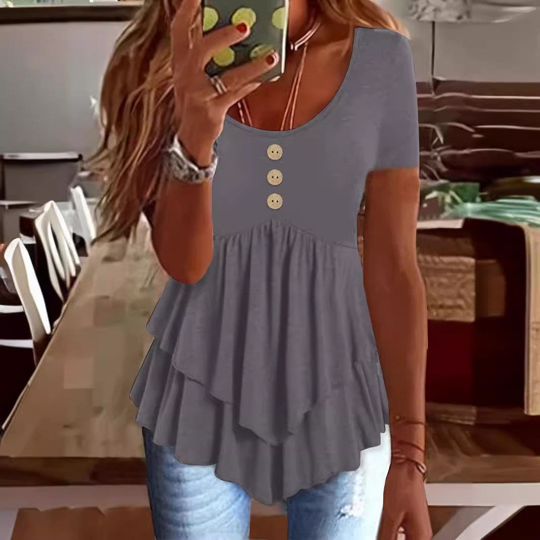 Elara Buttoned Casual Tee