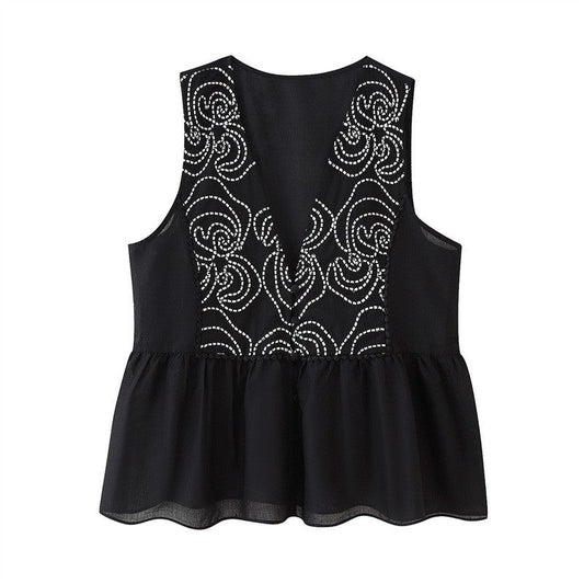 Elara Lace Embroidered Sleeveless Top