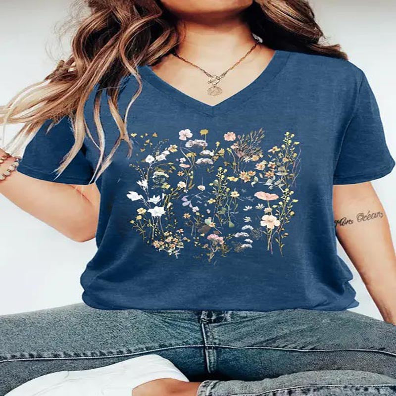Flora V-Neck Floral Tee