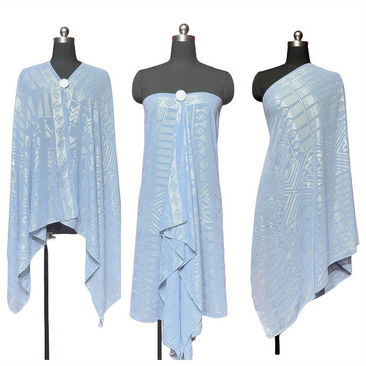 Ophelia Metallic Chiffon Shawl