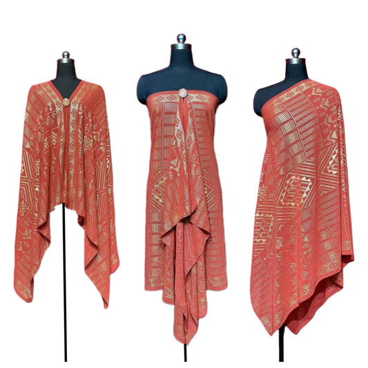 Ophelia Metallic Chiffon Shawl