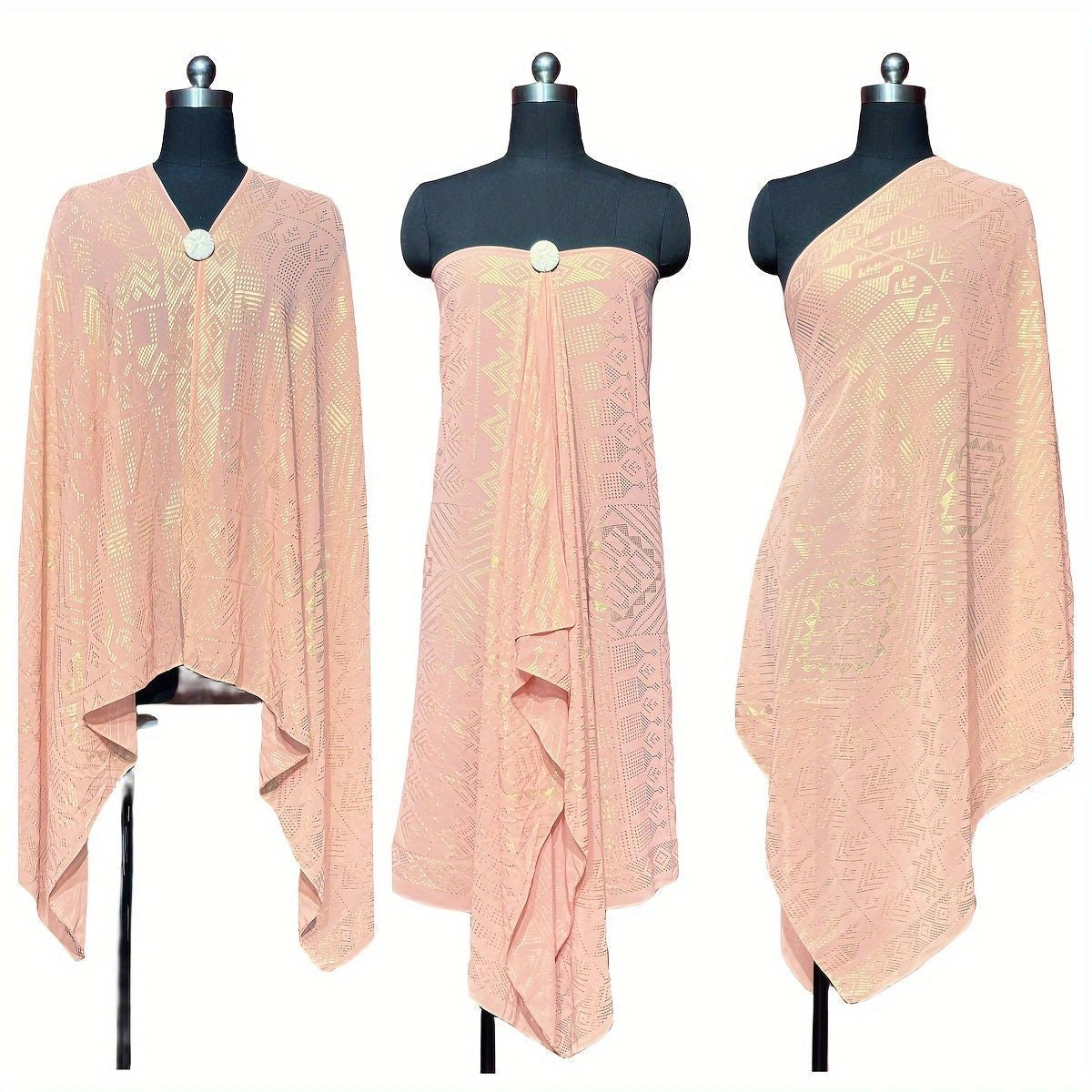 Ophelia Metallic Chiffon Shawl