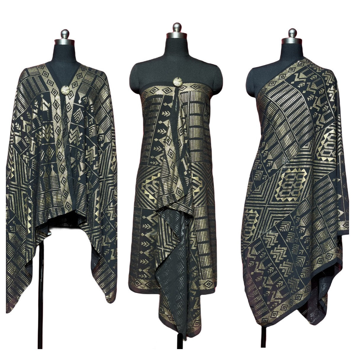 Ophelia Metallic Chiffon Shawl