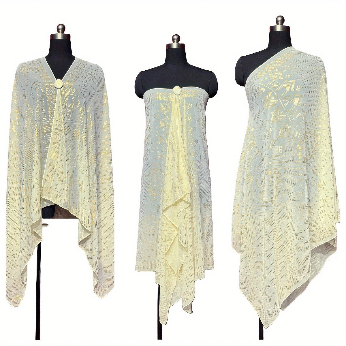 Ophelia Metallic Chiffon Shawl